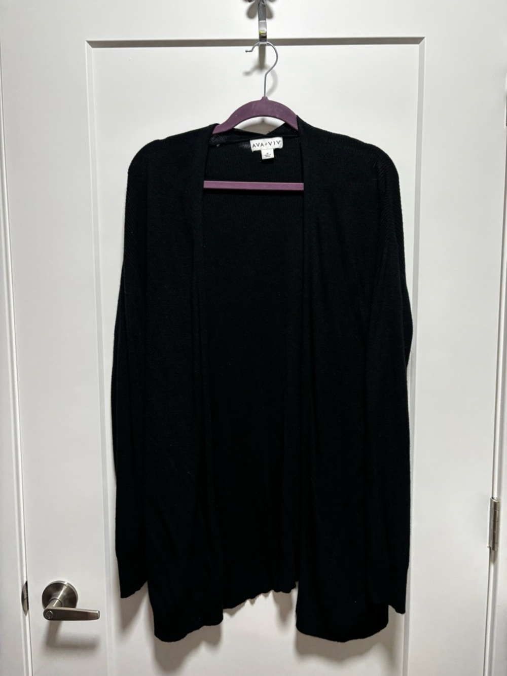 Ava & Viv Black Open-Front Cardigan Sweater
